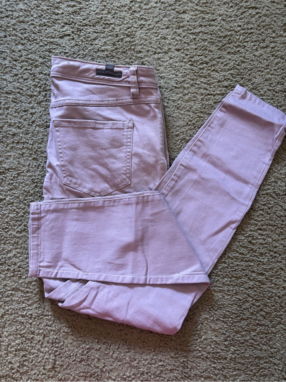 LC Lauren Conrad Pastel Pink Skinny Jeans size is 10